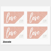 Sticker Rectangulaire Parties scintillant d'or rose Mini Champagne, Mini (Feuille)