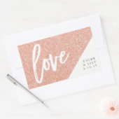 Sticker Rectangulaire Parties scintillant d'or rose Mini Champagne, Mini (Enveloppe)