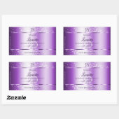 Sticker Rectangulaire Parties scintillant douce violet moderne Monogramm (Feuille)
