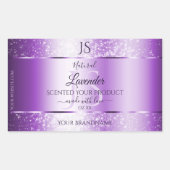 Sticker Rectangulaire Parties scintillant douce violet moderne Monogramm (Devant)