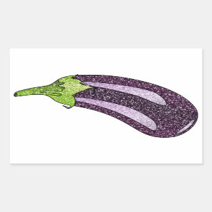 Sticker Rectangulaire Parties scintillant Eggplant