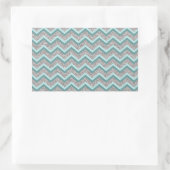 Sticker Rectangulaire Parties scintillant en argent et ZigZag Turquoise (Sac)