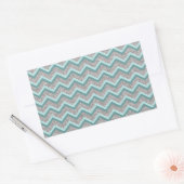 Sticker Rectangulaire Parties scintillant en argent et ZigZag Turquoise (Enveloppe)