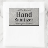 Sticker Rectangulaire Parties scintillant en argent sur mesure Sanitizer (Sac)