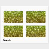 Sticker Rectangulaire Parties scintillant en or vert clair chatoyantes (Feuille)
