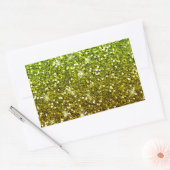 Sticker Rectangulaire Parties scintillant en or vert clair chatoyantes (Enveloppe)