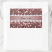 Sticker Rectangulaire Parties scintillant et diamants de Big Rose Gold F (Sac)