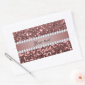 Sticker Rectangulaire Parties scintillant et diamants de Big Rose Gold F (Enveloppe)