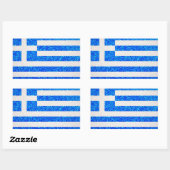 Sticker Rectangulaire Parties scintillant Grèce drapeau rectangle sticke (Feuille)