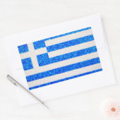 Sticker Rectangulaire Parties scintillant Grèce drapeau rectangle sticke (Enveloppe)