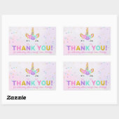 Sticker Rectangulaire Parties scintillant magique Unicorn Anniversaire F (Feuille)
