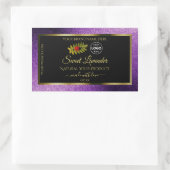 Sticker Rectangulaire Parties scintillant Métallurgique Violet Noir Logo (Sac)