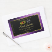 Sticker Rectangulaire Parties scintillant Métallurgique Violet Noir Logo (Enveloppe)