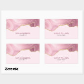 Sticker Rectangulaire Parties scintillant or en marbre rose (Feuille)