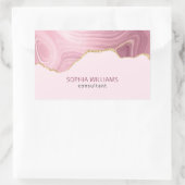 Sticker Rectangulaire Parties scintillant or en marbre rose (Sac)