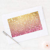 Sticker Rectangulaire parties scintillant rose et or (Enveloppe)
