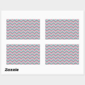 Sticker Rectangulaire Parties scintillant rose Motif ZigZag (Feuille)