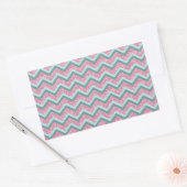Sticker Rectangulaire Parties scintillant rose Motif ZigZag (Enveloppe)