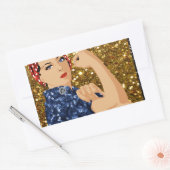 Sticker Rectangulaire parties scintillant rosie du rivètre (Enveloppe)