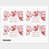 Sticker Rectangulaire Parties scintillant rouge Berry Frame Noël (Feuille)