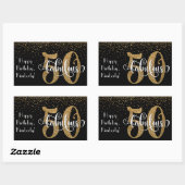 Sticker Rectangulaire Parties scintillant & Script 50 & Fabuleux Joyeux  (Feuille)