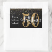 Sticker Rectangulaire Parties scintillant & Script 50 & Fabuleux Joyeux  (Sac)