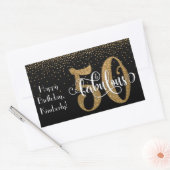 Sticker Rectangulaire Parties scintillant & Script 50 & Fabuleux Joyeux  (Enveloppe)