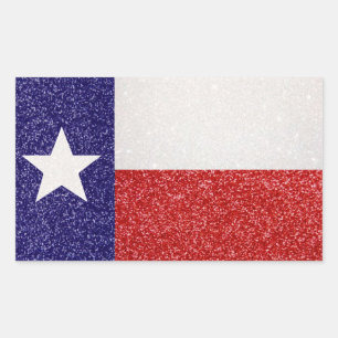 Sticker Rectangulaire Parties scintillant Texas drapeau rectangle sticke