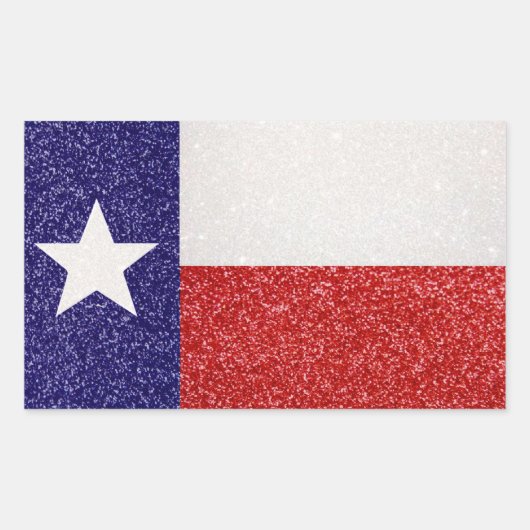 Sticker Rectangulaire Parties scintillant Texas drapeau rectangle sticke (Devant)