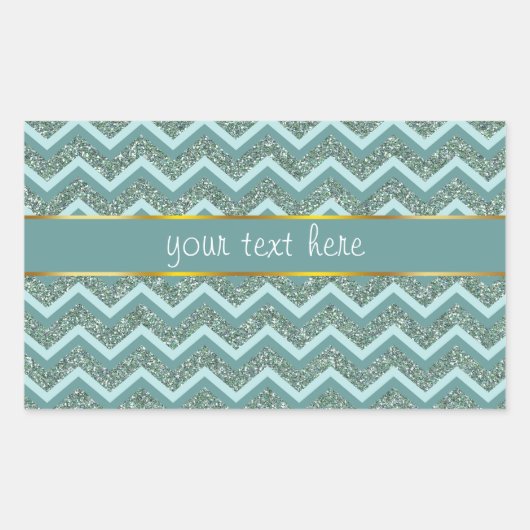 Sticker Rectangulaire Parties scintillant turquoise (Devant)