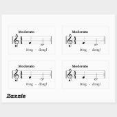 Sticker Rectangulaire Partition musicale pour Doorbell Sound Accueil hum (Feuille)