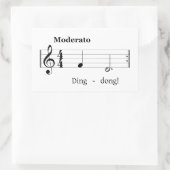 Sticker Rectangulaire Partition musicale pour Doorbell Sound Accueil hum (Sac)