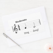 Sticker Rectangulaire Partition musicale pour Doorbell Sound Accueil hum (Enveloppe)