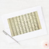 Sticker Rectangulaire Partition vintage, Partition musicale antique 1810 (Enveloppe)