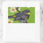 Sticker Rectangulaire Paruline à gorge jaune ~ Printemps (Sac)