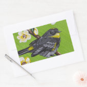 Sticker Rectangulaire Paruline à gorge jaune ~ Printemps (Enveloppe)