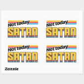 Sticker Rectangulaire Pas aujourd'hui Satan Retro (Feuille)