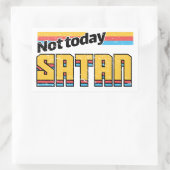 Sticker Rectangulaire Pas aujourd'hui Satan Retro (Sac)