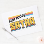 Sticker Rectangulaire Pas aujourd'hui Satan Retro (Enveloppe)