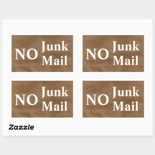 Sticker Rectangulaire Pas d'autocollant Courrier indésirable (Feuille)