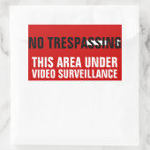 Sticker Rectangulaire Pas d'autocollants de surveillance vidéo intrusifs (Sac)