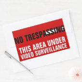 Sticker Rectangulaire Pas d'autocollants de surveillance vidéo intrusifs (Enveloppe)