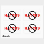 Sticker Rectangulaire pas d'autocollants haineux (Feuille)