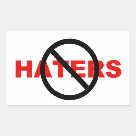 Sticker Rectangulaire pas d'autocollants haineux (Devant)
