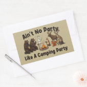 Sticker Rectangulaire Pas de fête comme une fête de camping (Enveloppe)