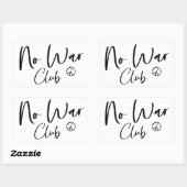 Sticker Rectangulaire Pas de paix de club de guerre (Feuille)