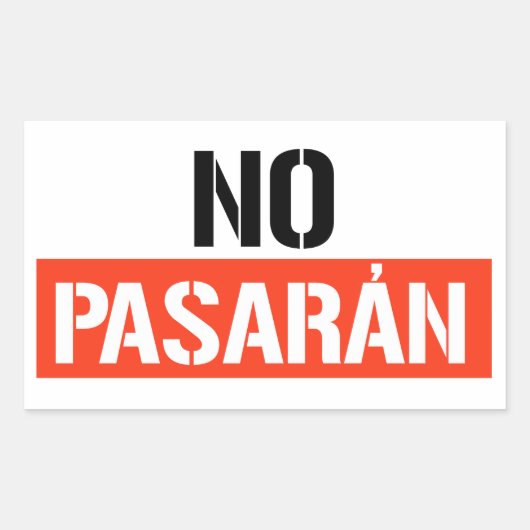 Sticker Rectangulaire Pas de Pasaran (Devant)