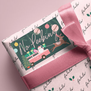 Sticker Rectangulaire Pas de Peeeer rose Noël Van Père Noël & Reindeer