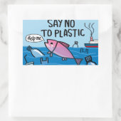Sticker Rectangulaire Pas de plastique (Sac)