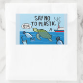 Sticker Rectangulaire Pas de plastique (Sac)